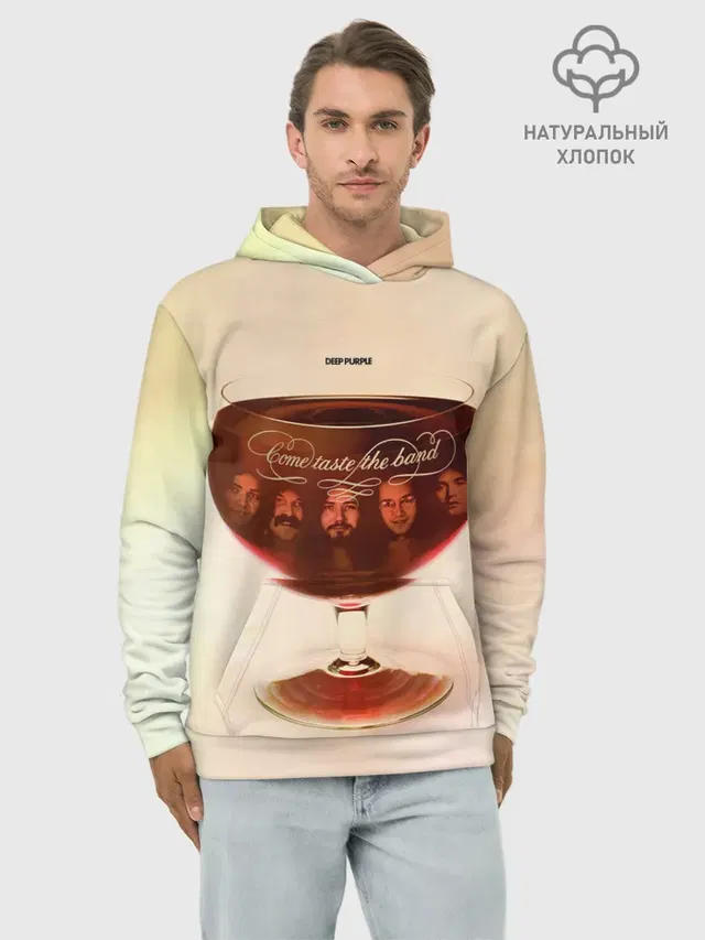 Худи мужской базовый хлопок с принтом «Come Taste the Band — Come Taste the Band - Deep Purple»