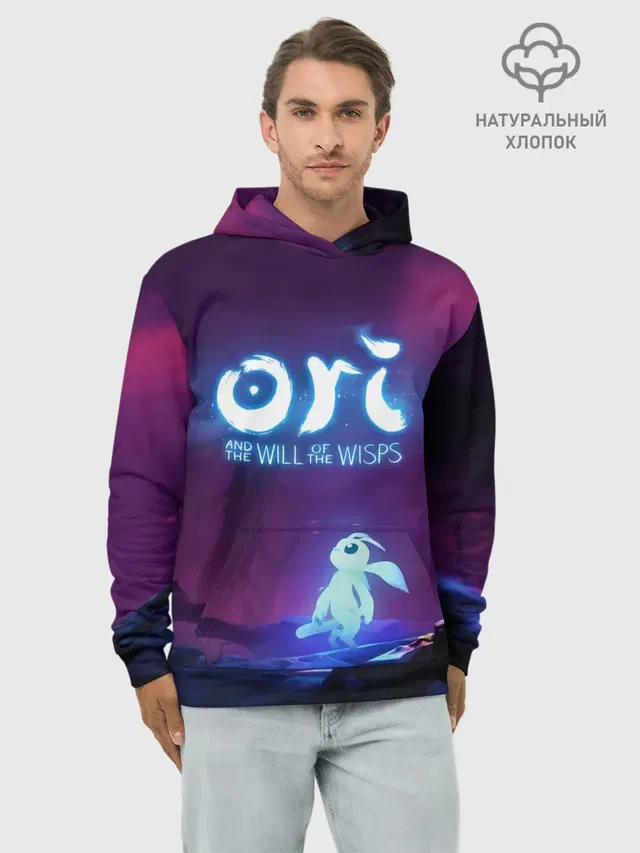 Худи мужской базовый хлопок с принтом «Ori and the will of the wisps — Ori — Ори»