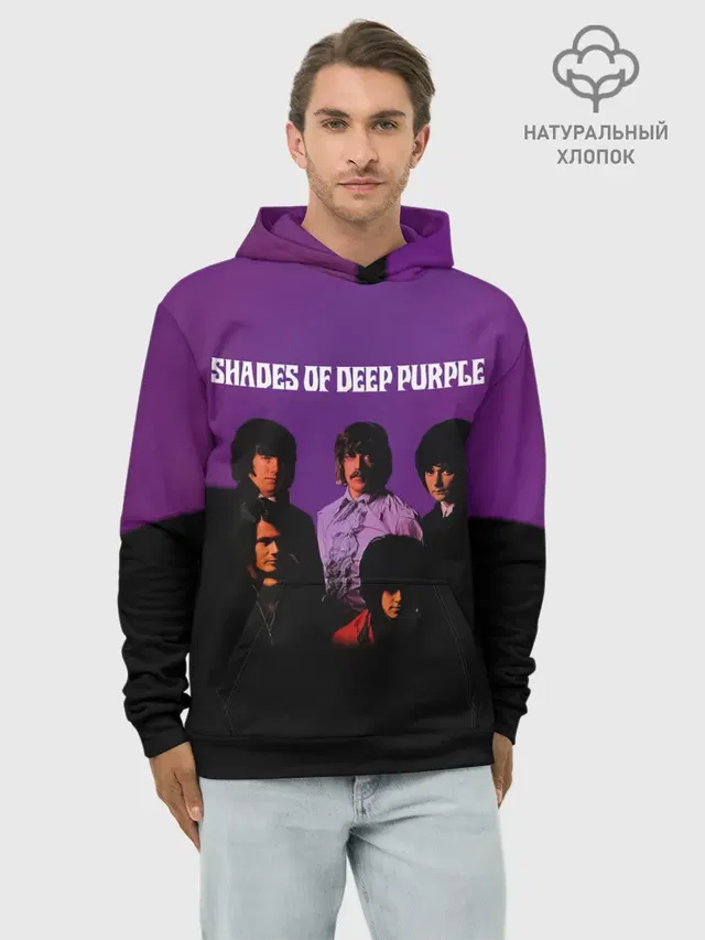 Худи мужской базовый хлопок с принтом «Shades of Deep — Shades of Deep Purple»