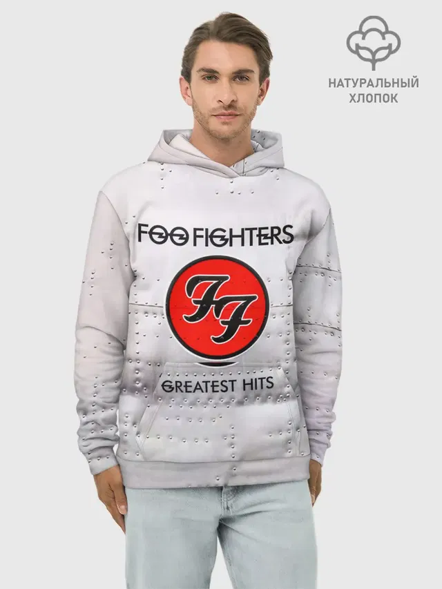 Худи мужской базовый хлопок с принтом «Foo Fighters — Greatest Hits - Foo Fighters»