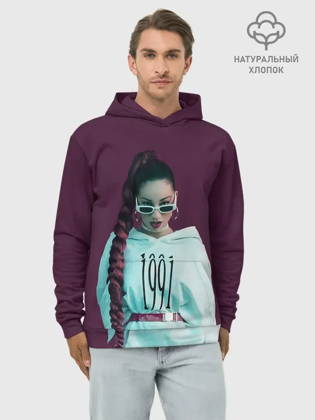 Худи мужской базовый хлопок с принтом «Bhad Bhabie — Стильная Даниэлла»