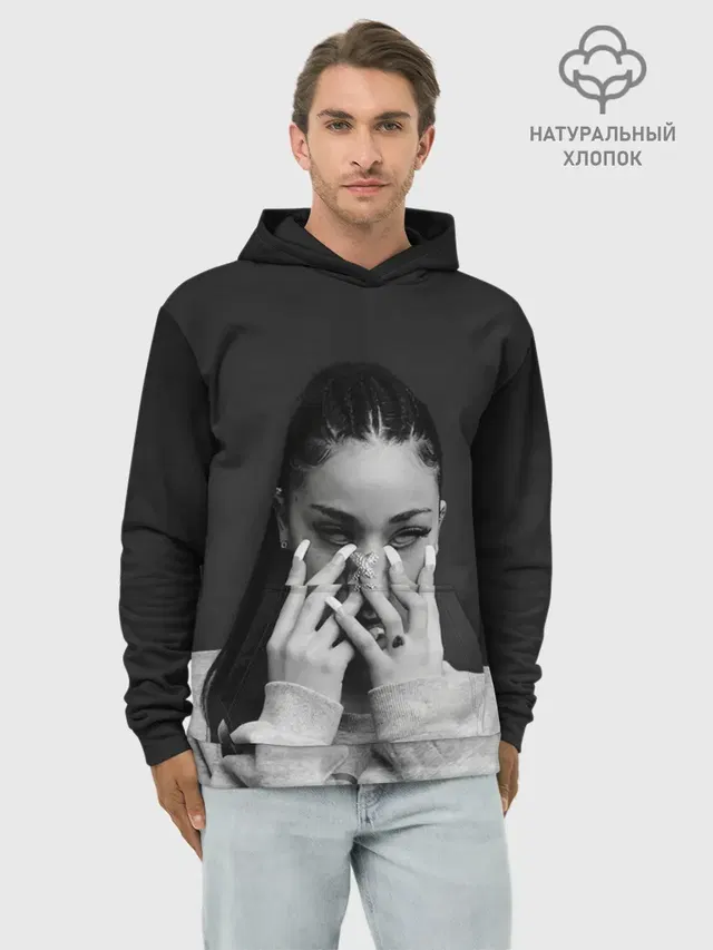 Худи мужской базовый хлопок с принтом «Bhad Bhabie — Бхад спряталась»
