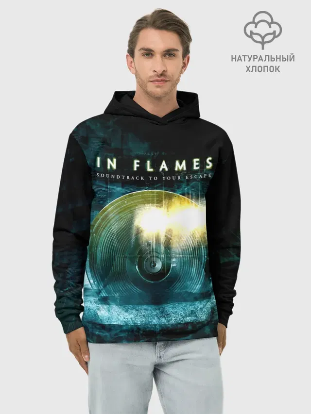 Худи мужской базовый хлопок с принтом «In Flames — Soundtrack to Your Escape - In Flames»