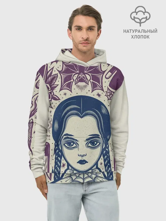 Худи мужской базовый хлопок с принтом «Мультфильмы — THE ADDAMS FAMILY NW2»