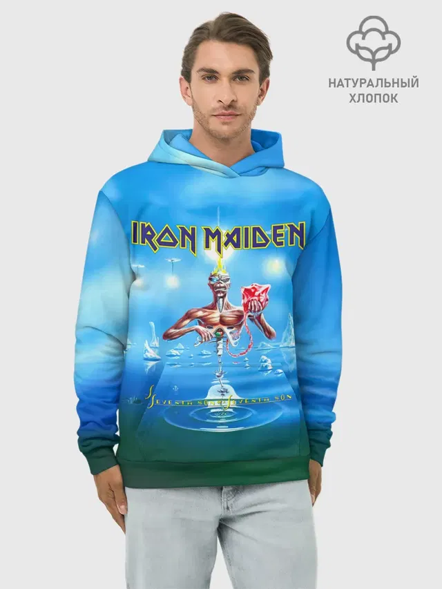 Худи мужской базовый хлопок с принтом «Iron Maiden — Seventh Son of a Seventh Son - Iron Maiden»