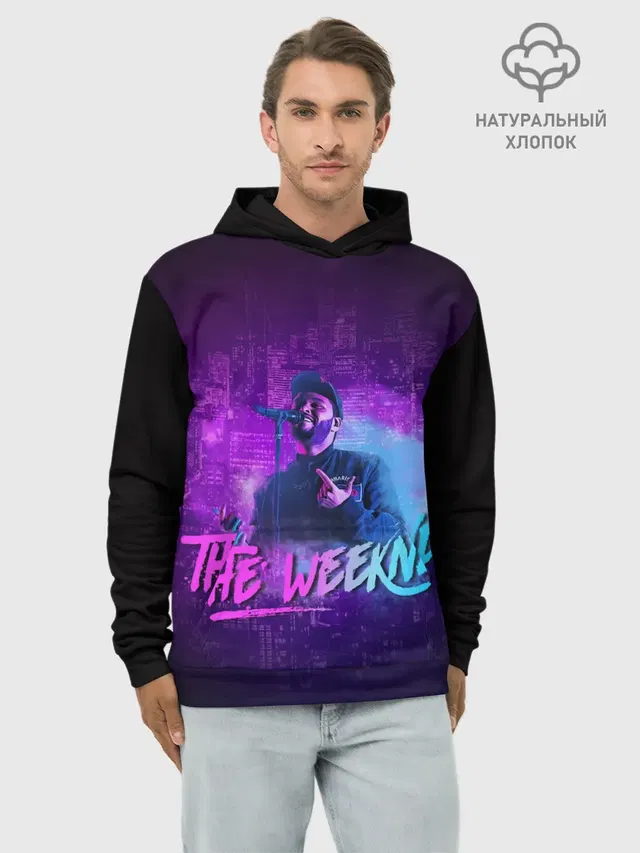 Худи мужской базовый хлопок с принтом «The Weeknd — Поющий Эйбел»