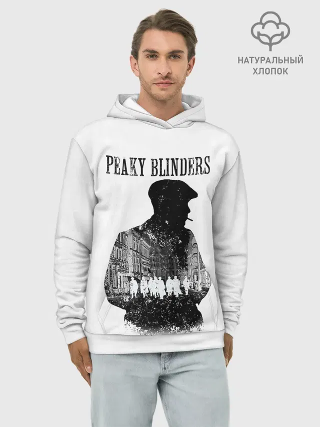 Худи мужской базовый хлопок с принтом «Thomas Shelby Peaky Blinders»