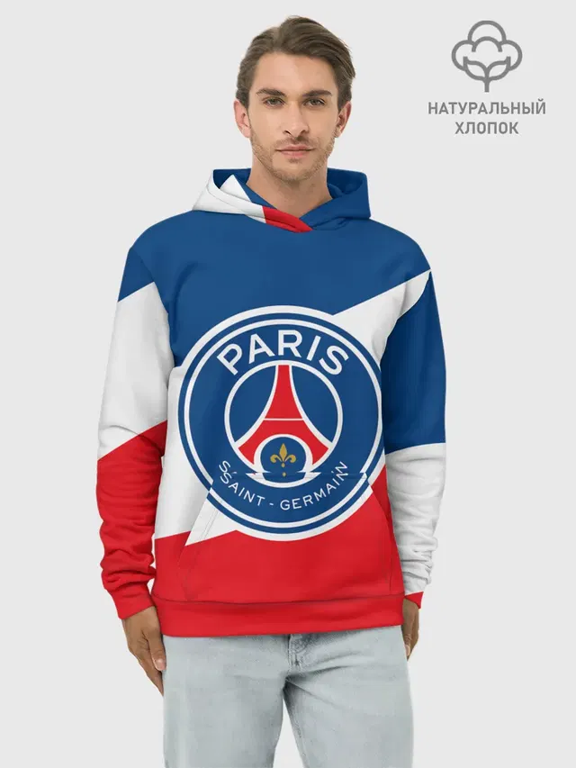 Худи мужской базовый хлопок с принтом «ПСЖ — Paris Saint-Germain FC»