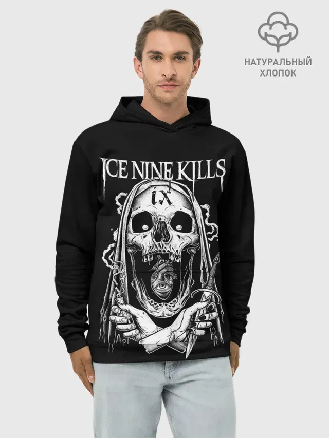 Худи мужской базовый хлопок с принтом «Ice Nine Kills — Ice Nine Kills, The Silver Scream»