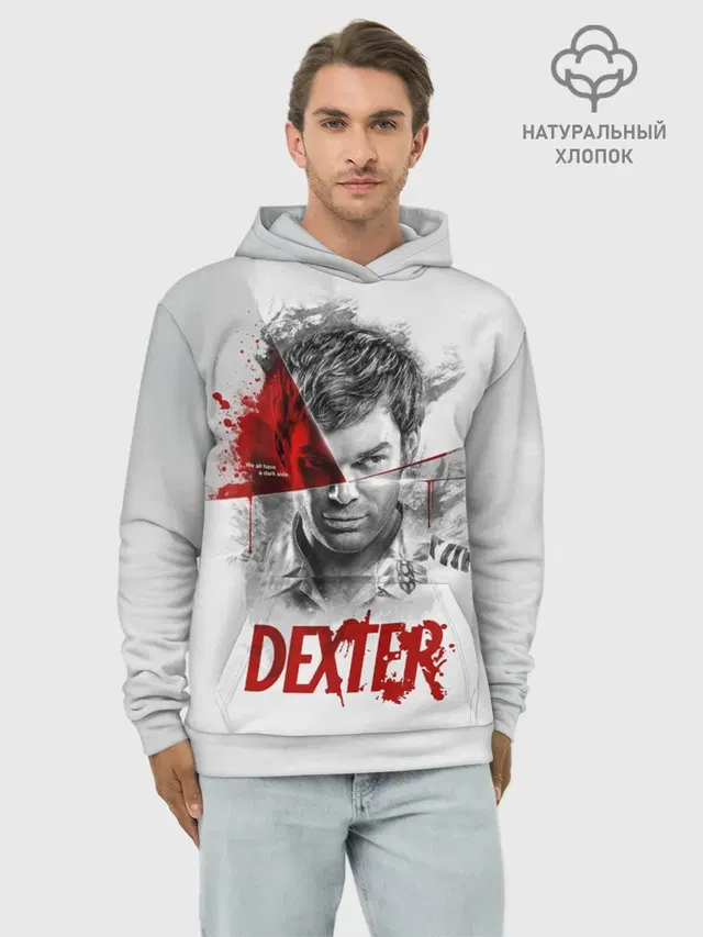 Худи мужской базовый хлопок с принтом «Декстер — Dexter Правосудие Декстера»