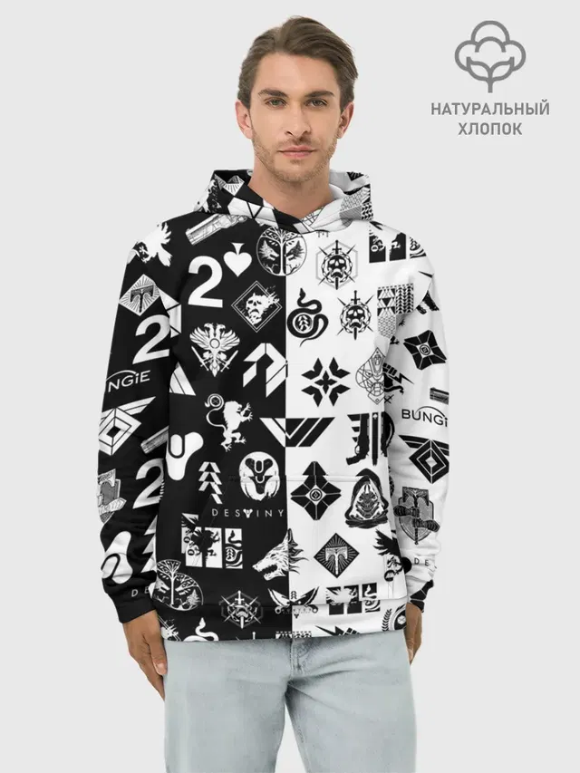 DESTINY LOGOBOMBING ЧЁРНО БЕЛОЕ