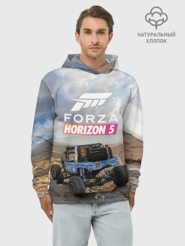 Худи мужской базовый хлопок с принтом «Forza Horizon — Forza Horizon 5»
