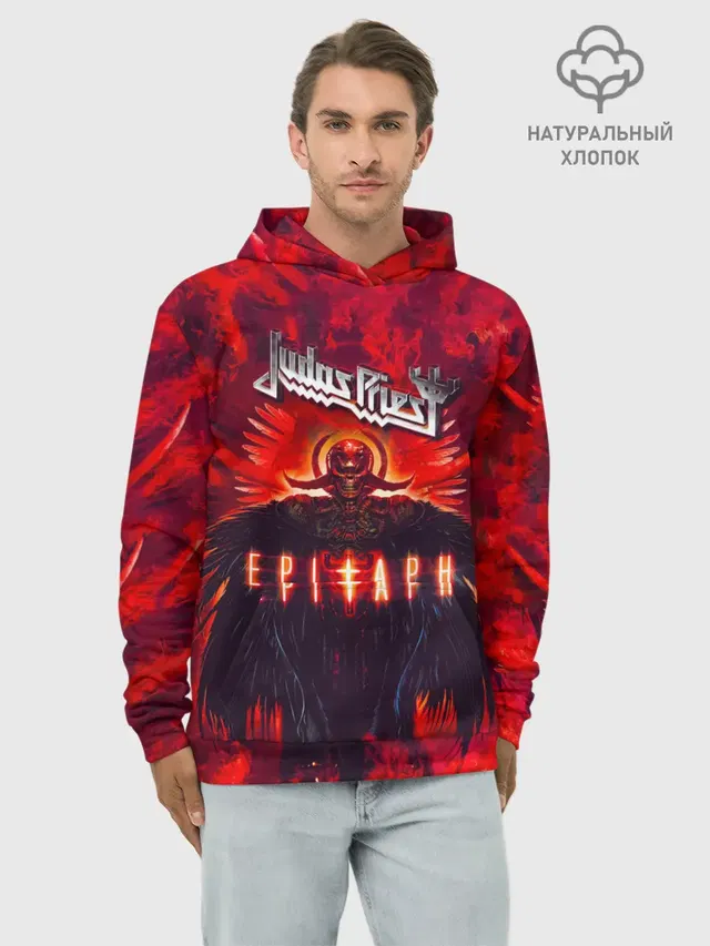 Худи мужской базовый хлопок с принтом «Epitaph - Judas Priest»