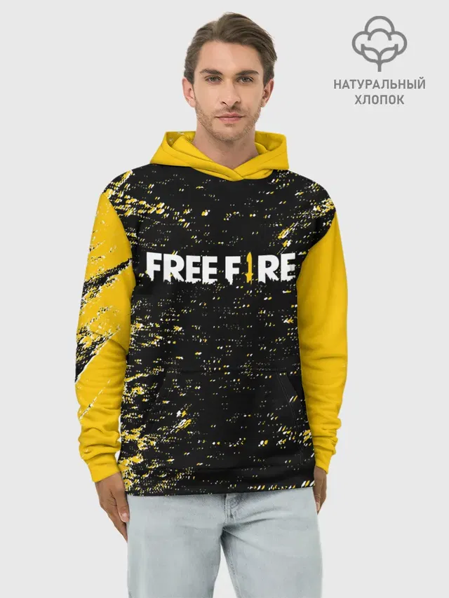 Худи мужской базовый хлопок с принтом «dagger — Garena Free Fire - День Booyah.»