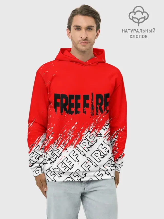Худи мужской базовый хлопок с принтом «фри фаер День Booyah,»