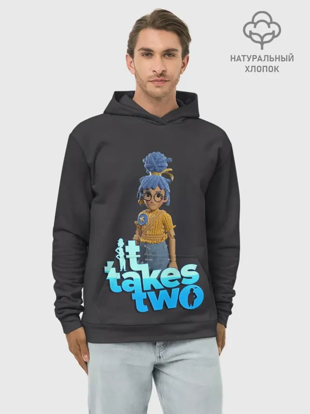Худи мужской базовый хлопок с принтом «It Takes Two Мэй»