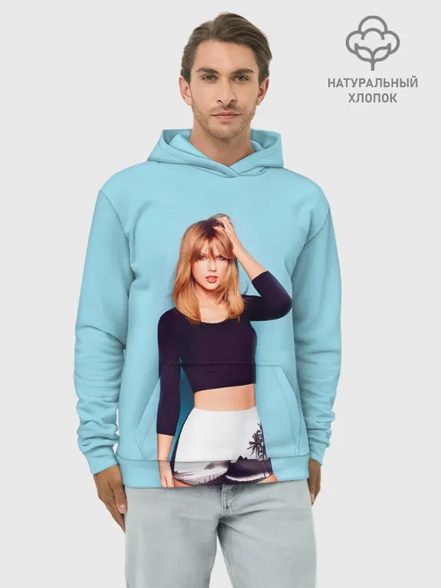 Худи мужской базовый хлопок с принтом «Taylor Swift — Взгляд Тейлор»