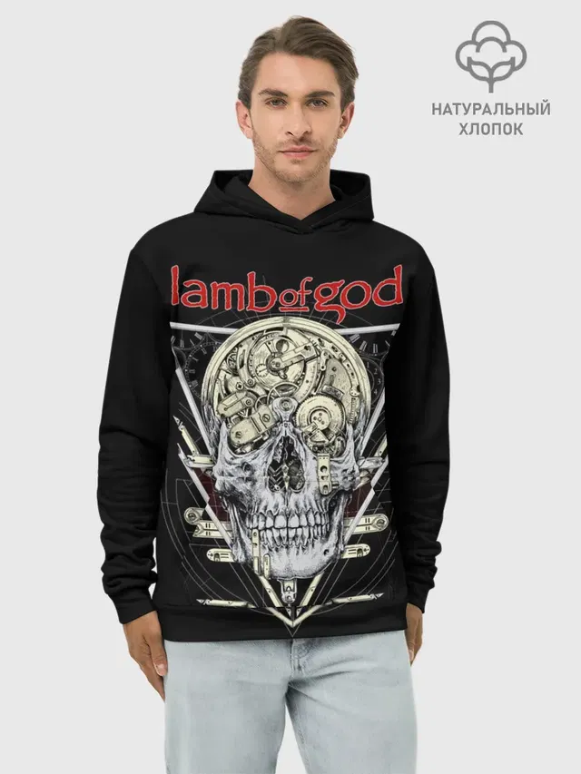 Худи мужской базовый хлопок с принтом «Lamb of God — Lamb of God, Legion: XX»