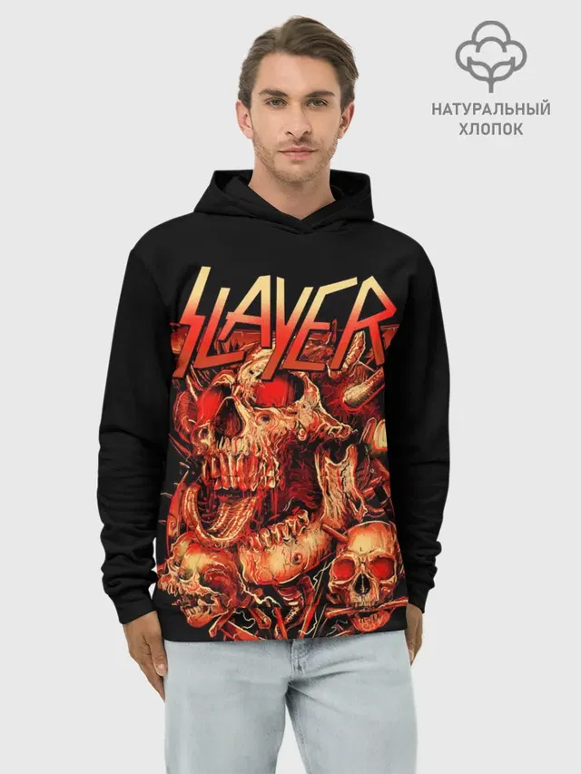Худи мужской базовый хлопок с принтом «Slayer — Slayer, Reign in Blood»