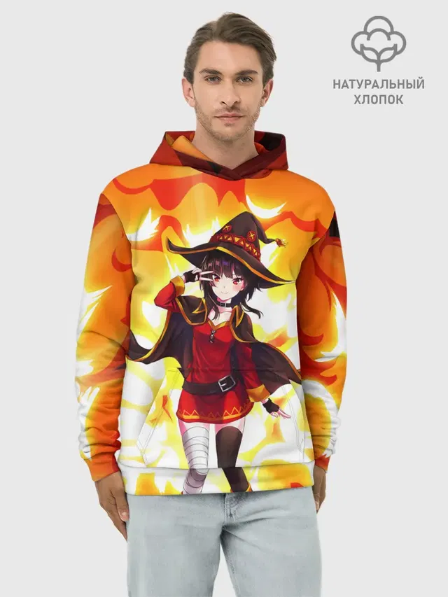 Худи мужской базовый хлопок с принтом «Коносуба — MeguminKonoSuba»