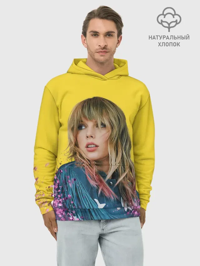 Худи мужской базовый хлопок с принтом «Taylor Swift — Красотка Тейлор»