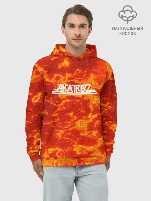 Худи мужской базовый хлопок с принтом «Alkatrazz»