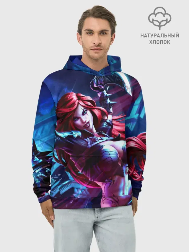 Худи мужской базовый хлопок с принтом «Катарина League of legends»