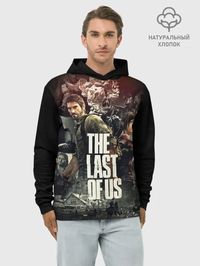 Худи мужской базовый хлопок с принтом «Clicker — THE LAST OF US ЩЕЛКУНЫ»