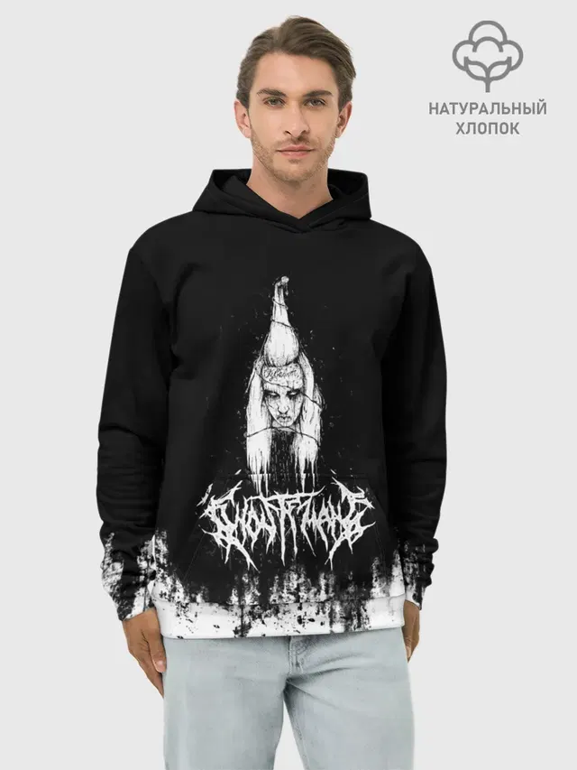 Худи мужской базовый хлопок с принтом «GHOSTEMANE — GHOSTEMANE Hip-Hop Grunge — Гостмейн»
