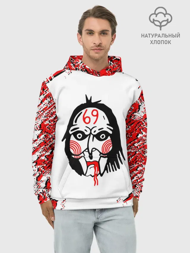 Худи мужской базовый хлопок с принтом «6IX9INE»