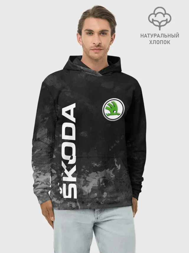 Худи мужской базовый хлопок с принтом «Skoda — SKODA АВТО»