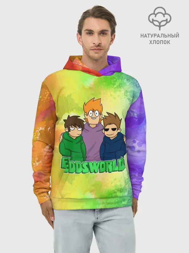 Худи мужской базовый хлопок с принтом «Eddsworld — EDDSWORLD 3»
