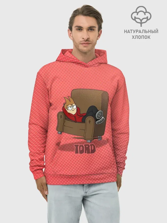 Худи мужской базовый хлопок с принтом «Eddsworld — Торд на чиле»