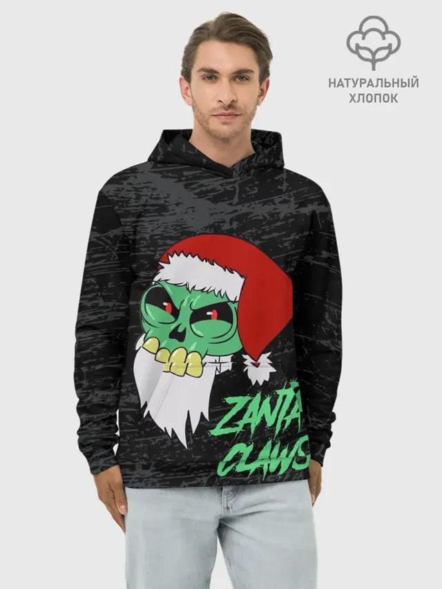 Худи мужской базовый хлопок с принтом «Eddsworld — Zanta Claws.»