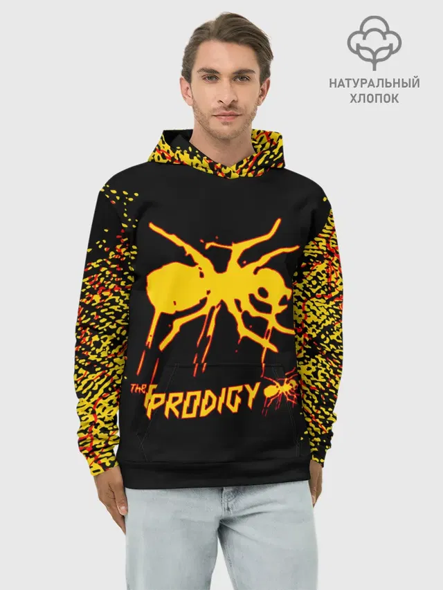 Худи мужской базовый хлопок с принтом «Prodigy — The Prodigy — логотип»