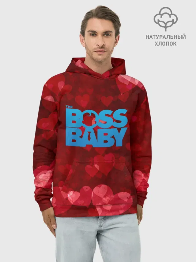 Худи мужской базовый хлопок с принтом «Босс-молокосос — The Boss Baby Love»