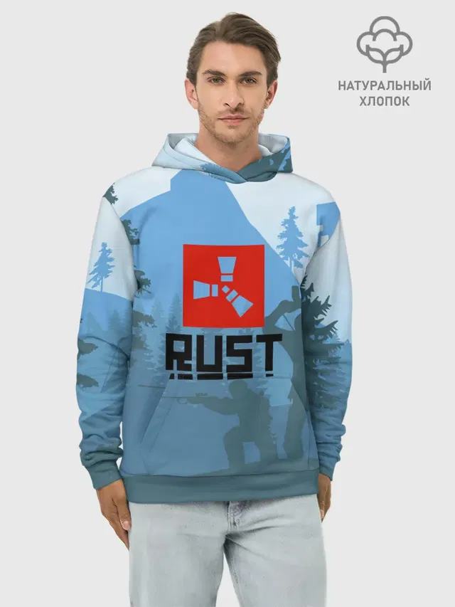 Худи мужской базовый хлопок с принтом «Rust — Выживалка Раст»