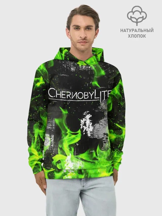 Худи мужской базовый хлопок с принтом «Chernobylite»
