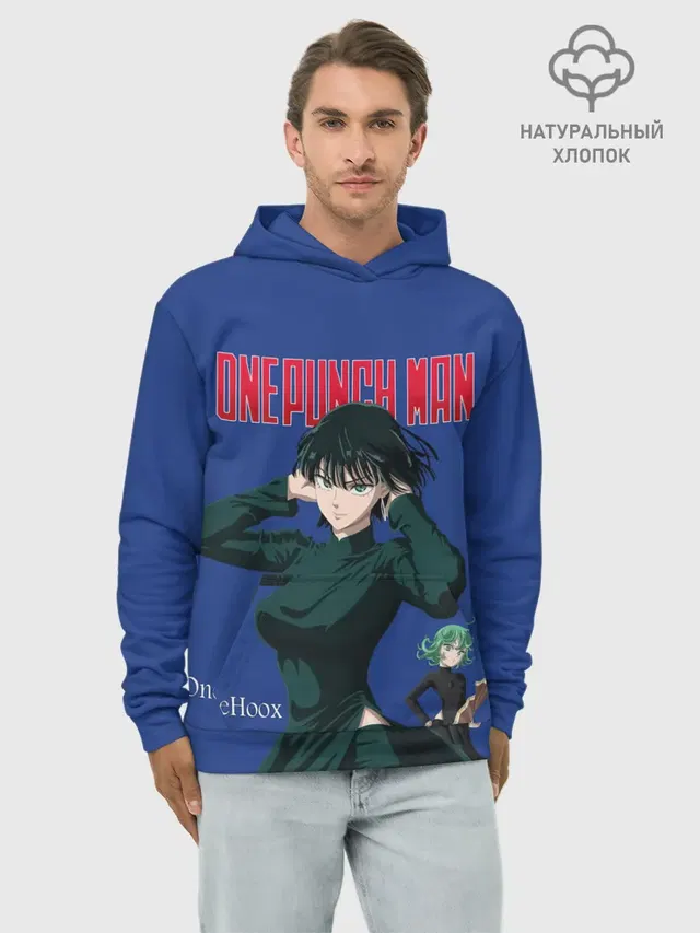 Худи мужской базовый хлопок с принтом «One Punch-Man Госпожа Метель»