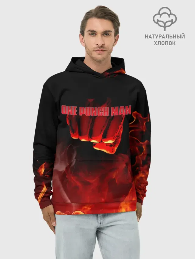 Кулак One Punch-Man в огне