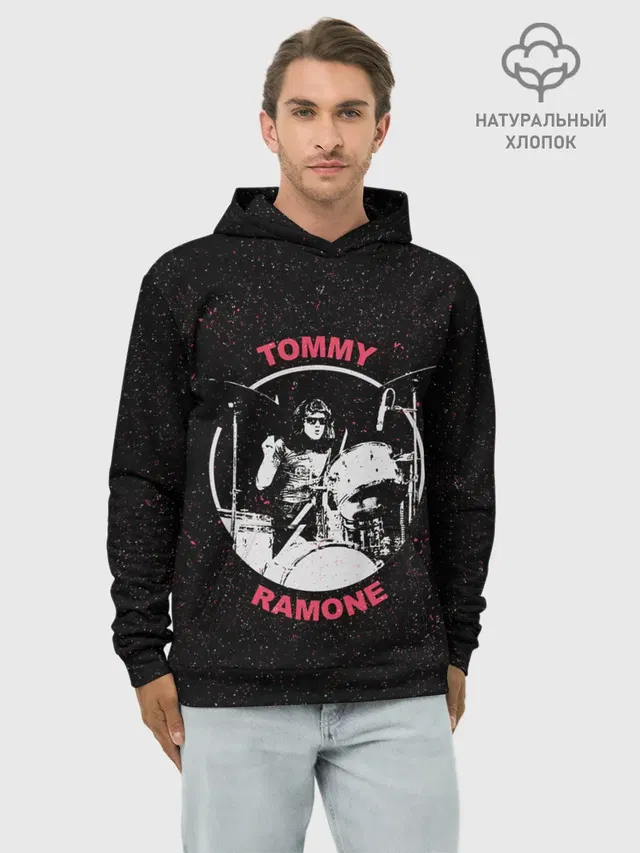 Худи мужской базовый хлопок с принтом «Tommy Ramone»