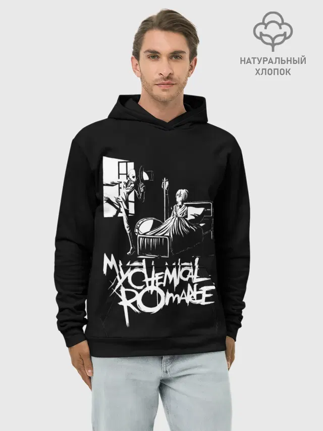 Худи мужской базовый хлопок с принтом «My Chemical Romance — My Chemical Romance уходящий в окно»