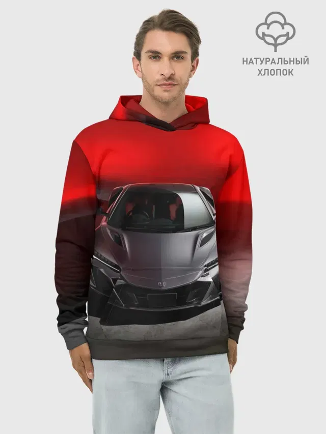 Худи мужской базовый хлопок с принтом «Honda NSX»