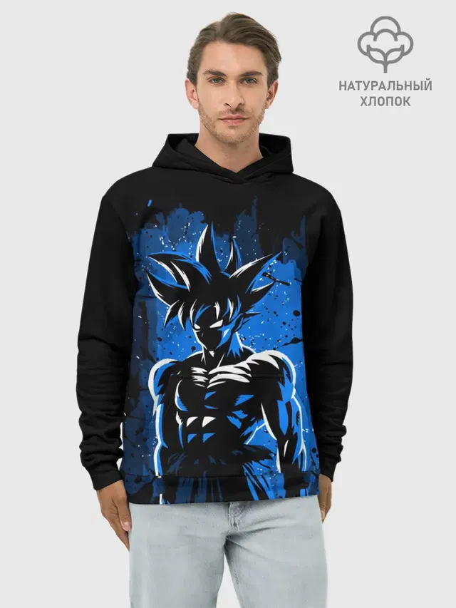 Худи мужской базовый хлопок с принтом «Dragon ball — ГОКУ, GOKU»