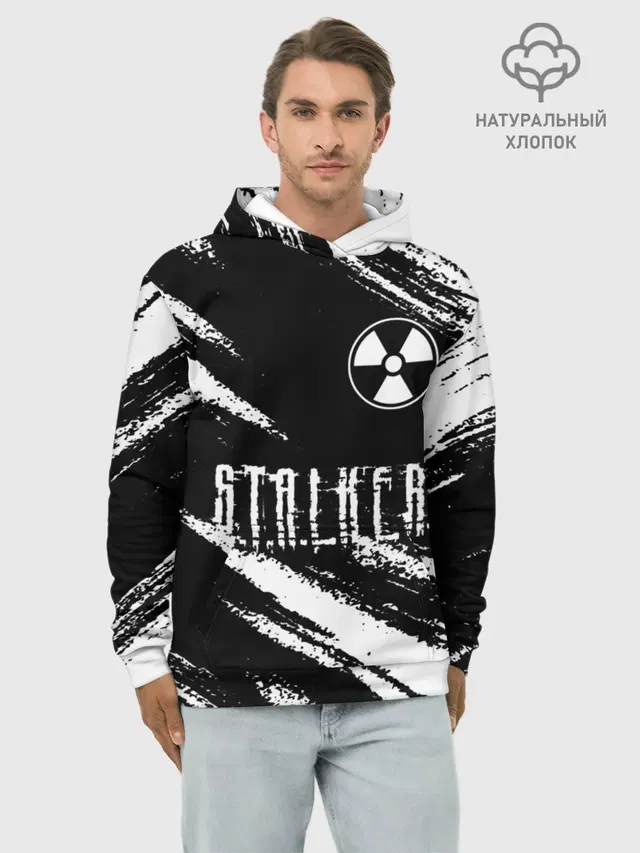 Худи мужской базовый хлопок с принтом «Stalker — S.T.A.L.K.E.R. 2: Тени Чернобыля.»