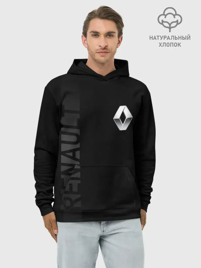 Худи мужской базовый хлопок с принтом «Renault — Renault Рено»