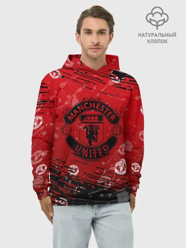 Худи мужской базовый хлопок с принтом «Манчестер Юнайтед — Manchester United: Возвращения Ronaldo.»