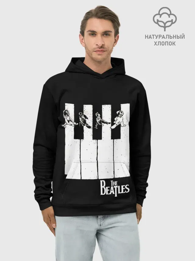 Худи мужской базовый хлопок с принтом «The Beatles — THE BEATLES ЗНАМЕНИТАЯ КАРТИНКА»