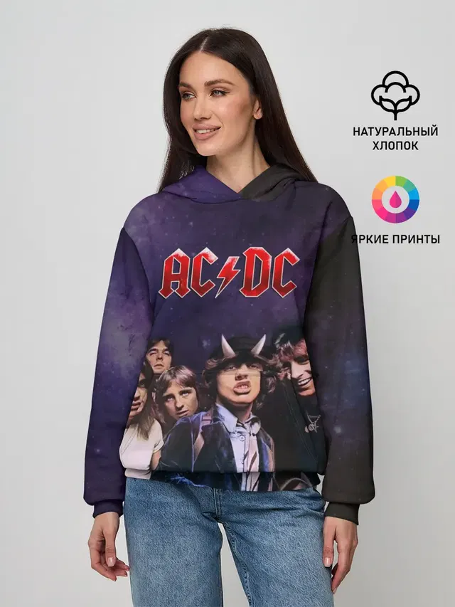 Женское худи с принтом «AC/DC»
