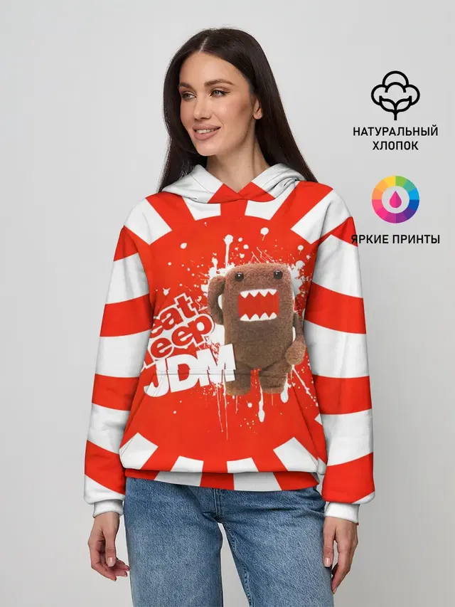 Женское худи с принтом «JDM Style — Domo jdm»